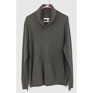 New Hawker Rye sz L knit Sweater thermal shawl collar dark green adair men 3047